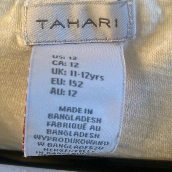 Tahari White Flutter Sleeve Asymmetrical Blouse - Picture 12 of 13